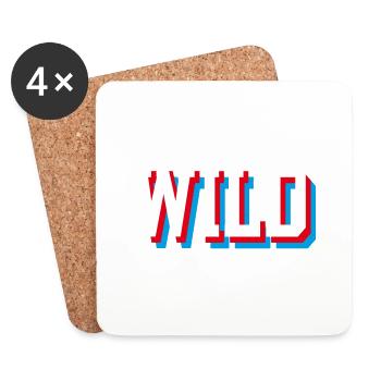 Gliched sauvage - Dessous de verre (lot de 4) - blanc - Devant