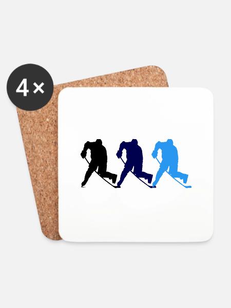 Hockey - Untersetzer (4er-Set) - Weiß