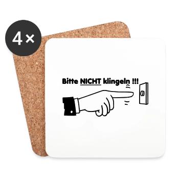 Bitte nicht klingeln!!! - Untersetzer (4er-Set) - Weiß - Vorne