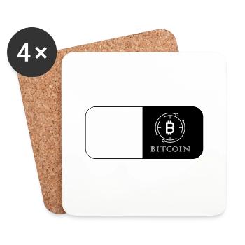 Bitcoin Trading Crypto Stocks - Coasters (set of 4) - white - Front
