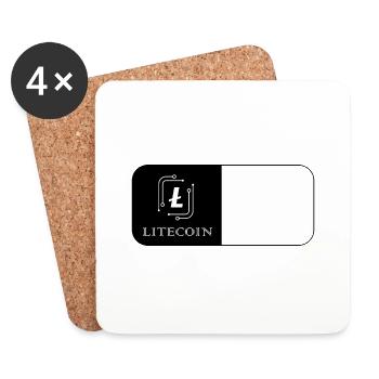 Bitcoin Trading Crypto Aktien - Untersetzer (4er-Set) - Weiß - Vorne