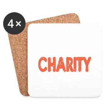 Let’s Do CHARITY Retro Philanthropist Designs - Dessous de verre (lot de 4) - blanc - Devant