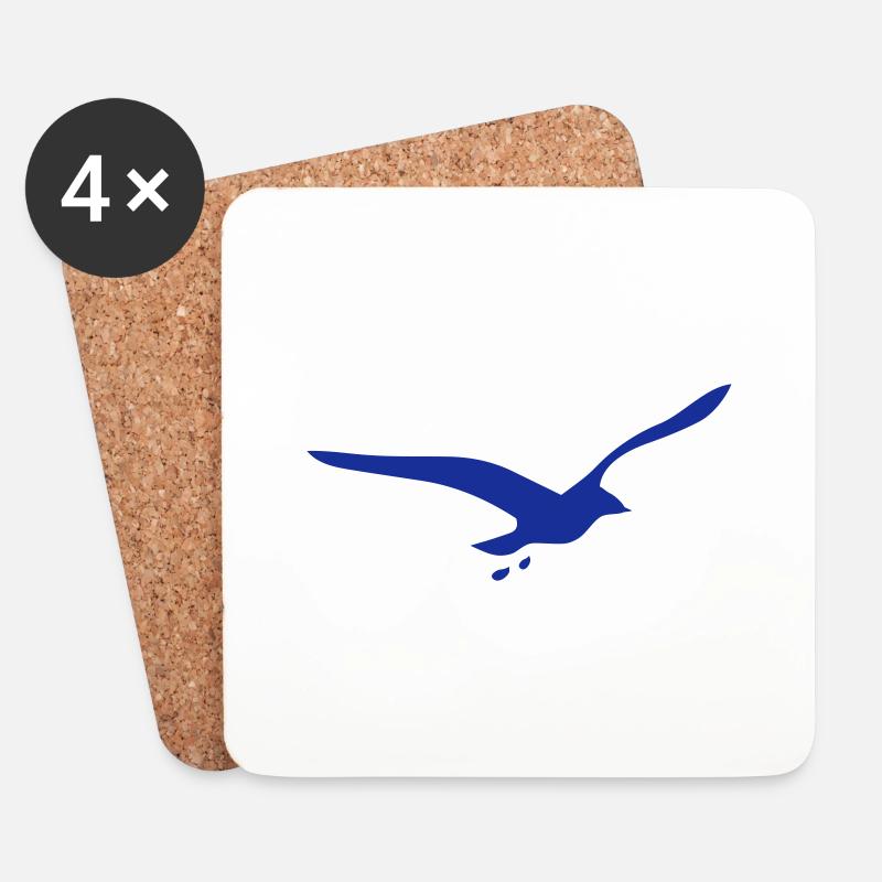 Möwe - Untersetzer (4er-Set) - Weiß