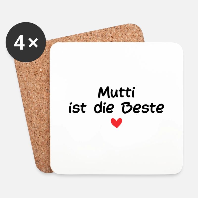 Mutti ist die Beste - Untersetzer (4er-Set) - Weiß