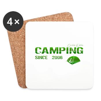 Cadeau Camping 2006 - Dessous de verre (lot de 4) - blanc - Devant