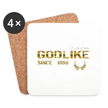 Godlike since 1990 - Untersetzer (4er-Set) - Weiß - Vorne