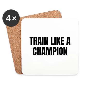 Entraînez-vous comme un champion - Dessous de verre (lot de 4) - blanc - Devant