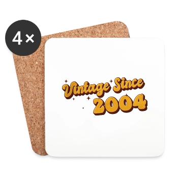 Vintage since 2004 19 Years Old - Groovy 19th - Coasters (set of 4) - white - Front