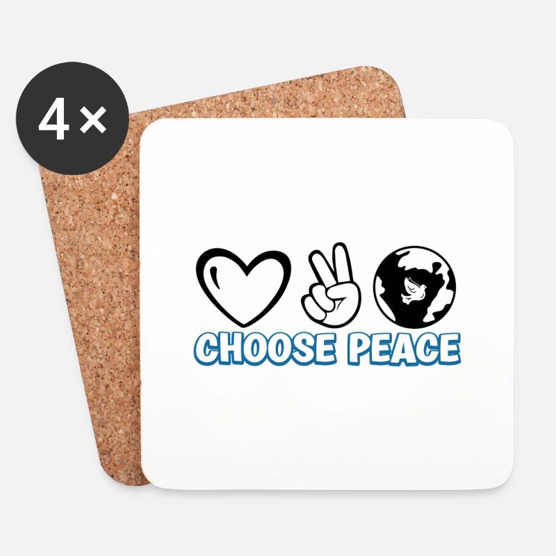 Choose Peace - Untersetzer (4er-Set) - Weiß
