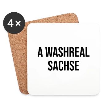 Ein Waschechter Sachse - Untersetzer (4er-Set) - Weiß - Vorne