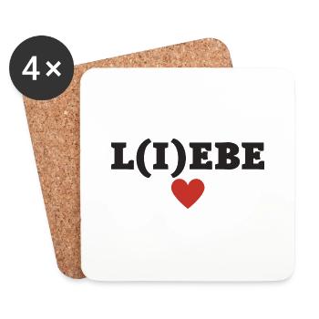 Liebe Lebe - Untersetzer (4er-Set) - Weiß - Vorne
