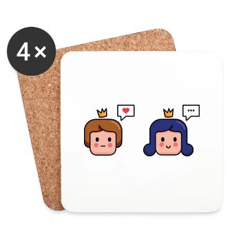 King and Queen illustration - Coasters (set of 4) - white - Front