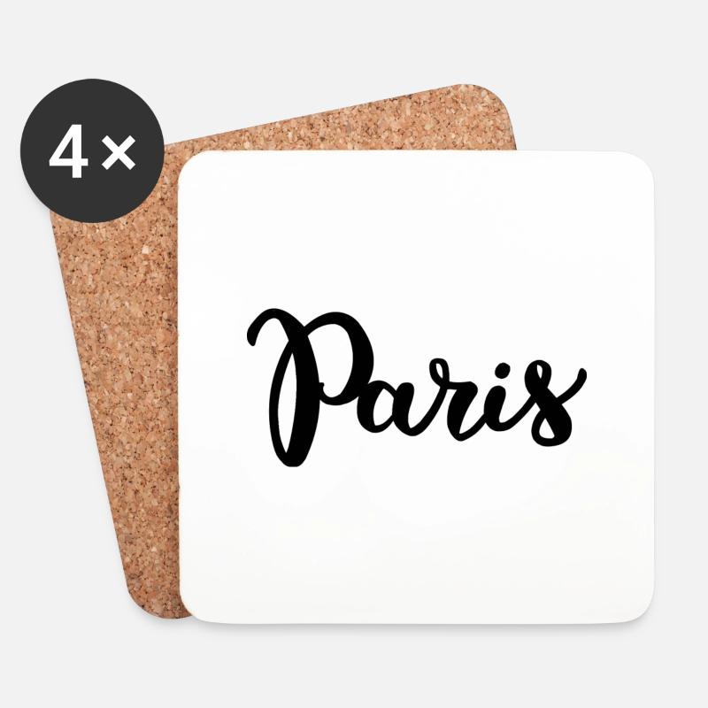 Paris Schriftzug - Untersetzer (4er-Set) - Weiß