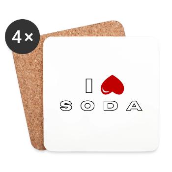 Je déteste Soda - Dessous de verre (lot de 4) - blanc - Devant