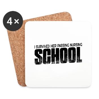 I Survived Her Passing Nursing School 17 - Coasters (set of 4) - white - Front