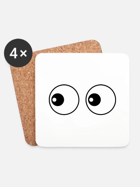 Augen - Untersetzer (4er-Set) - Weiß