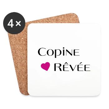 Copine rêvée - Dessous de verre (lot de 4) - blanc - Devant