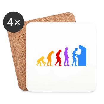 Evolution de l'homme - Dessous de verre (lot de 4) - blanc - Devant