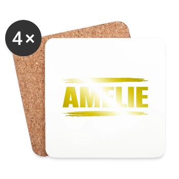 Amélie - Dessous de verre (lot de 4) - blanc - Devant