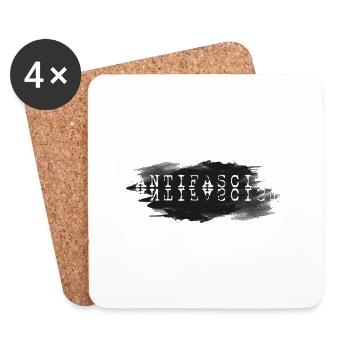 Antifasciste Antifasciste contre les nazis - Dessous de verre (lot de 4) - blanc - Devant