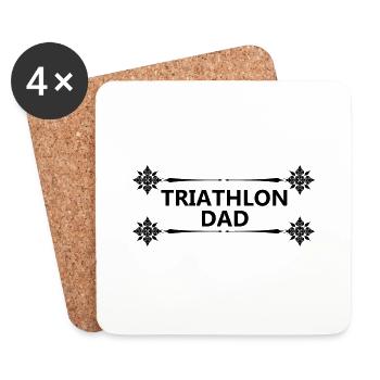 Triathlon Natation Bike Run Marathon - Dessous de verre (lot de 4) - blanc - Devant