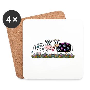 Vaches - Dessous de verre (lot de 4) - blanc - Devant