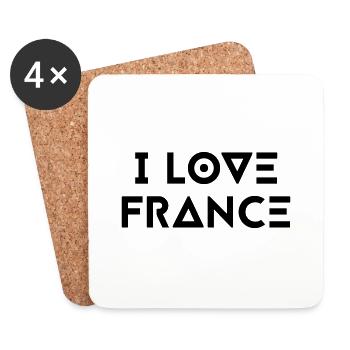 I LOVE FRANCE - Untersetzer (4er-Set) - Weiß - Vorne