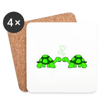 Turtle Love - Coasters (set of 4) - white - Front