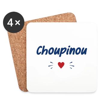 Choupinou - Dessous de verre (lot de 4) - blanc - Devant