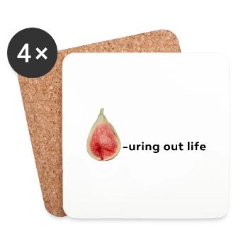 Fig-uring out life - Coasters (set of 4) - white - Front