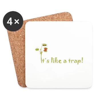 Carnivorous plant - Coasters (set of 4) - white - Front