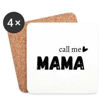 Call me mama - Dessous de verre (lot de 4) - blanc - Devant