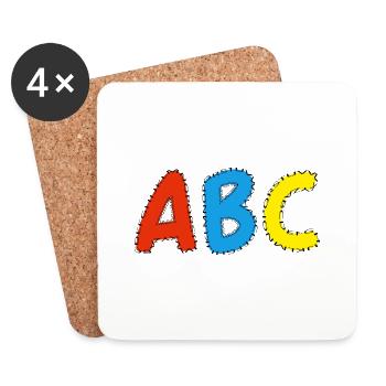 ABC - Schulstart, Schulkind - Untersetzer (4er-Set) - Weiß - Vorne