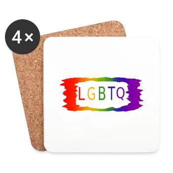 LGBTQ - Untersetzer (4er-Set) - Weiß - Vorne