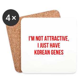 I'm not attractive, I'm Korean - Coasters (set of 4) - white - Front