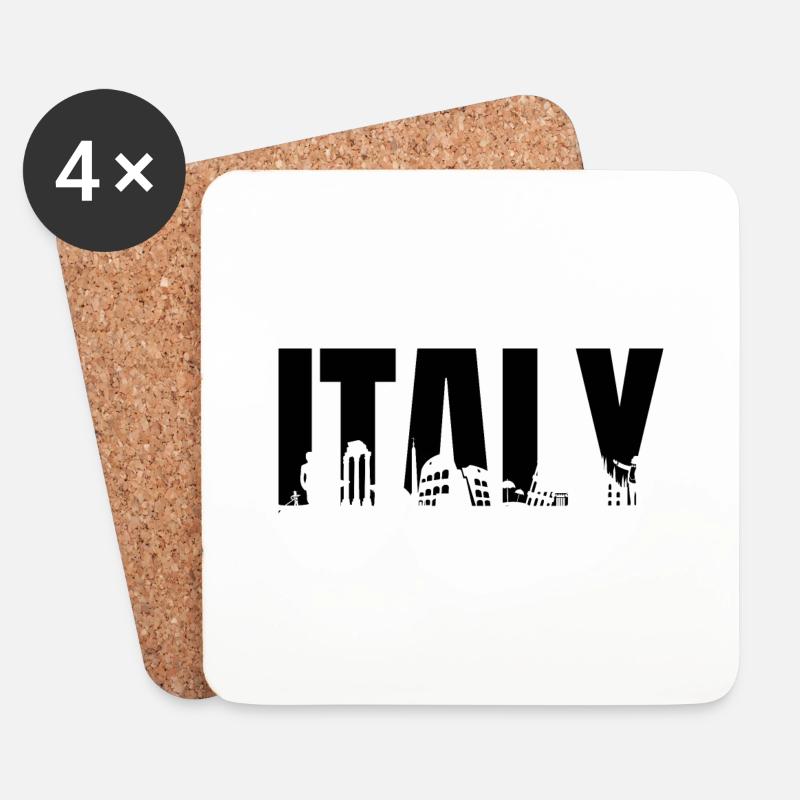 Stadt Italien - Untersetzer (4er-Set) - Weiß