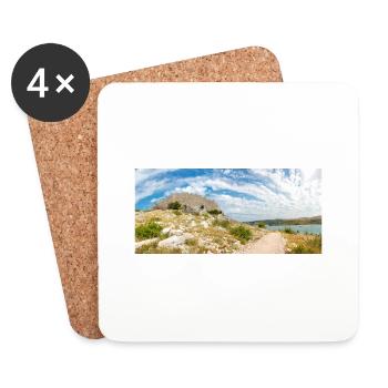 Le mur d’Oštrica (Bedem Grebastica) Croatie - Dessous de verre (lot de 4) - blanc - Devant