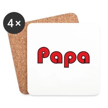 PAPY. FÊTE DES PÈRES. BONNE FÊTE PAPY. JE T'AIME. - Dessous de verre (lot de 4) - blanc - Devant