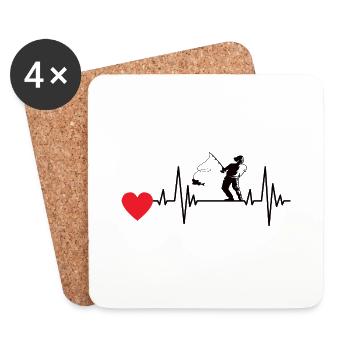 Fishing Hook Fishing Fishing Fishing Anglers - Coasters (set of 4) - white - Front