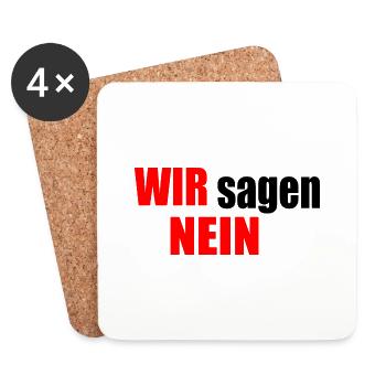Wir sagen nein - Untersetzer (4er-Set) - Weiß - Vorne