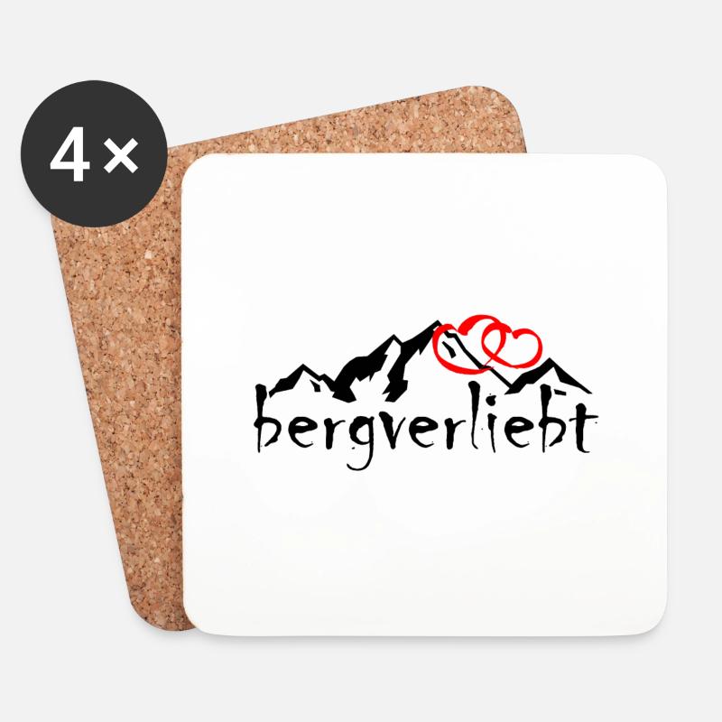 Bergverliebt - Untersetzer (4er-Set) - Weiß