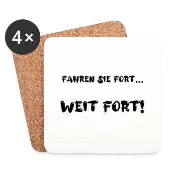 Fahren Sie fort... Weit fort! - Untersetzer (4er-Set) - Weiß - Vorne