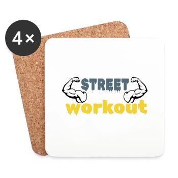 Street-Workout - Untersetzer (4er-Set) - Weiß - Vorne