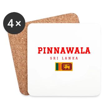 Pinnawala Sri Lanka - Untersetzer (4er-Set) - Weiß - Vorne