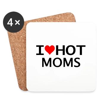 I love hot moms - Untersetzer (4er-Set) - Weiß - Vorne