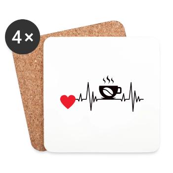 Coffee Coffee Cup Caffeine Gift Coffee Bean - Coasters (set of 4) - white - Front
