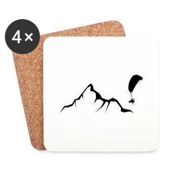 Montagne - Parapente - (9) - Dessous de verre (lot de 4) - blanc - Devant