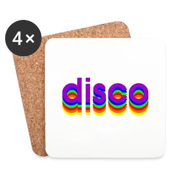 Disco des années 80 - Dessous de verre (lot de 4) - blanc - Devant