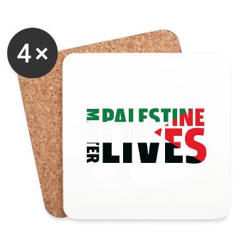 Palestine - Dessous de verre (lot de 4) - blanc - Devant