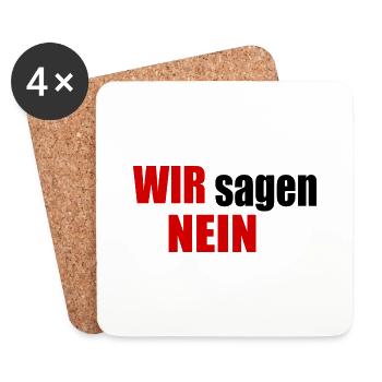 Wir sagen nein - Untersetzer (4er-Set) - Weiß - Vorne